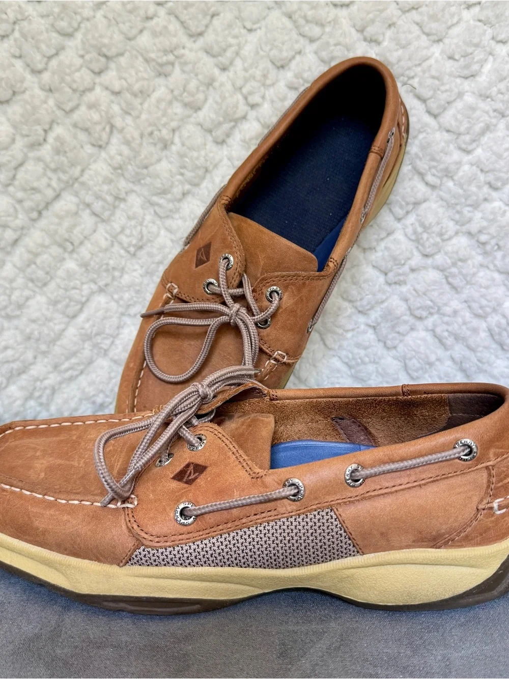Sperry Men’s Leather Boat Shoes in Chestnut Brown
